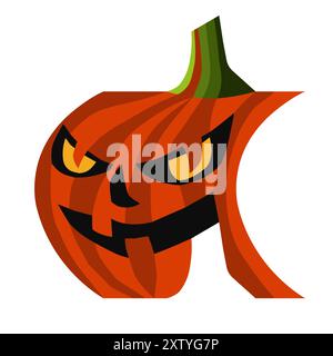 Vektormuster für Halloween. Kürbis, helles Zeichentrickmuster für Halloween. Stock Vektor