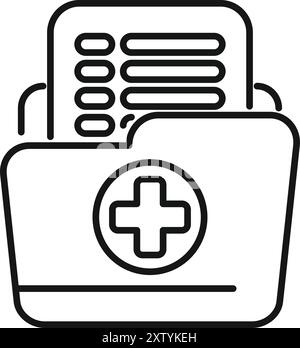 Die Patientenakte enthält wichtige Patientendaten und symbolisiert die Verwaltung von Gesundheitsdaten und den Datenschutz Stock Vektor