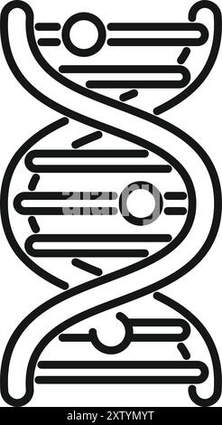 Einfache Linienzeichnung eines dna-Strangs, repräsentiert Genetik und Vererbung Stock Vektor