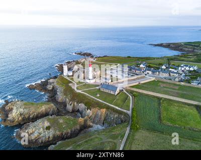 Leuchtturm Saint Mathieu in Frankreich aus der Vogelperspektive Stockfoto