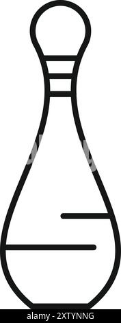 Einfache Linienzeichnung einer Bowlingnadel, perfekt für Designs im Zusammenhang mit Bowling, Spielen oder Freizeit Stock Vektor