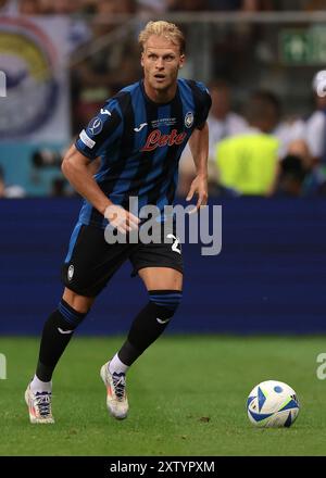 Warschau, Polen. August 2024. Mitchel Bakker aus Atalanta während des UEFA Super Cup-Spiels im Nationalstadion Warschau. Der Bildnachweis sollte lauten: Jonathan Moscrop/Sportimage Credit: Sportimage Ltd/Alamy Live News Stockfoto