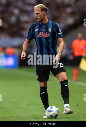 Warschau, Polen. August 2024. Mitchel Bakker aus Atalanta während des UEFA Super Cup-Spiels im Nationalstadion Warschau. Der Bildnachweis sollte lauten: Jonathan Moscrop/Sportimage Credit: Sportimage Ltd/Alamy Live News Stockfoto