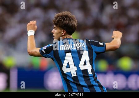 Warschau, Polen. August 2024. Alberto Manzoni von Atalanta während des UEFA-Superpokal-Spiels im Nationalstadion Warschau. Der Bildnachweis sollte lauten: Jonathan Moscrop/Sportimage Credit: Sportimage Ltd/Alamy Live News Stockfoto
