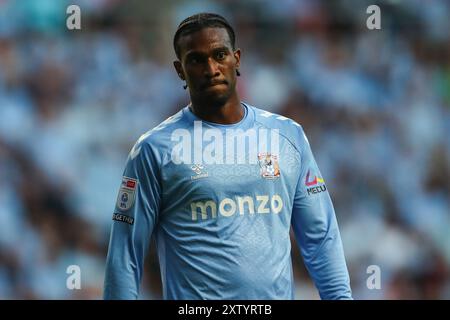 Coventry, Großbritannien. August 2024. Haji Wright von Coventry City während des Sky Bet Championship Matches Coventry City gegen Oxford United in Coventry Building Society Arena, Coventry, Großbritannien, 16. August 2024 (Foto: Gareth Evans/News Images) in Coventry, Großbritannien am 16. August 2024. (Foto: Gareth Evans/News Images/SIPA USA) Credit: SIPA USA/Alamy Live News Stockfoto