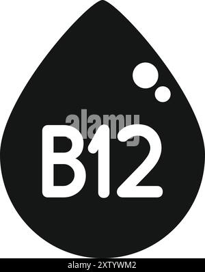 Schwarzer Tropfen mit Vitamin b12-Gehalt, ideal für die Förderung einer gesunden Lebensweise Stock Vektor