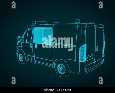 Stilisierte Vektor-Illustration eines Polizeiwagens Stock Vektor