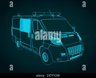 Stilisierte Vektor-Illustration eines Polizeiwagens Stock Vektor