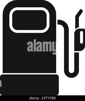 Schwarze Silhouette einer Tankstellenpumpe, die das Konzept der Betankung und Energieversorgung repräsentiert Stock Vektor