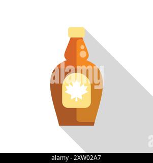 Vektor-Illustration einer Glasflasche mit Ahornsirup, ein beliebtes Gewürz hergestellt in kanada Stock Vektor