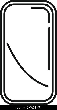 Symbol im Linienart-Stil eines Smartphones, das ein abnehmendes Diagramm anzeigt, das negative Markttrends darstellt Stock Vektor