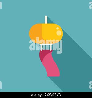 Illustration eines Furin-Windspiels, traditionell aus Glas hergestellt und in japan verwendet, um böse Geister abzuwehren und Glück zu versprechen Stock Vektor