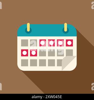 Kalender zeigt die aktuelle Woche mit einigen Tagen markiert, ein großartiges Konzept für Planung und Planung Stock Vektor