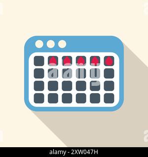 Die App zur Verfolgung des Menstruationszyklus zeigt Tage im Kalender an Stock Vektor