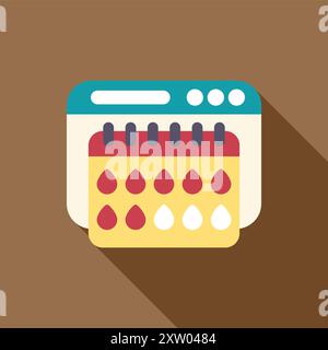 Menstruationszyklus Tracking App zeigt Periodenkalender auf Website für Frauen Gesundheit und Fruchtbarkeitsbewusstsein Stock Vektor