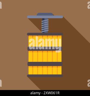 Traditionelle Holzweinpresse zur Gewinnung von Saft aus Trauben für die Weinherstellung Stock Vektor