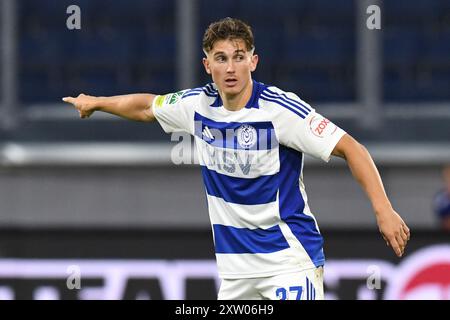 Patrick Sussek ( MSV Duisburg ) gestikuliert. GER, MSV Duisburg vs. SV Eintracht Hohkeppel, Fussball, Regionalliga West, 4. Spieltag, Spielzeit 2024/2025, 16.08.2024 DFL/DFB-VORSCHRIFTEN VERBIETEN JEDE VERWENDUNG VON FOTOGRAFIEN ALS BILDSEQUENZEN UND/ODER QUASI-VIDEO Foto: Eibner-Pressefoto/Thomas Thienel Stockfoto