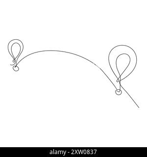 Kontinuierlicher einzeiliger Verkehr einzeiliger Kartenstandort Pin Art Zeichnung Design Vektorgrafik Stock Vektor