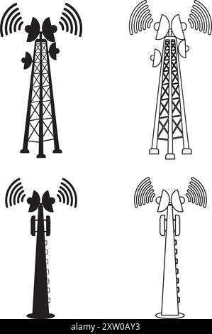 Netzwerktower-Symbol, Vektordarstellung einfaches Design. Stock Vektor