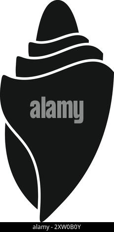 Einfache schwarze Vektor-Ikone einer Muschel, die an die Schönheit und Vielfalt des Ozeans erinnert Stock Vektor