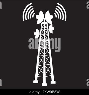 Netzwerktower-Symbol, Vektordarstellung einfaches Design. Stock Vektor