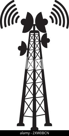 Netzwerktower-Symbol, Vektordarstellung einfaches Design. Stock Vektor