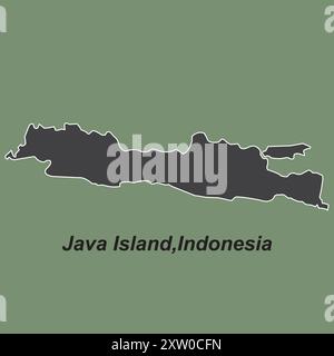 Karte von Java Island Vektor-Illustration Design Stock Vektor