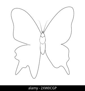 Durchgehende einzeilige Schmetterling fliegende einzeilige Umrisszeichnung Illustration Stock Vektor
