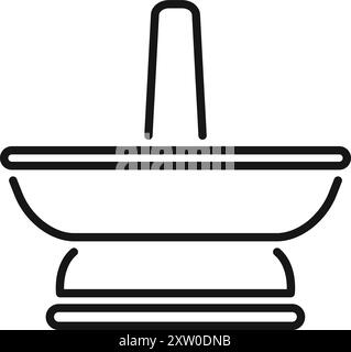 Minimalistische Vektor-Illustration einer Badewanne, ideal für Websites oder Apps im Zusammenhang mit Wohnmöbeln und Badausstattung Stock Vektor