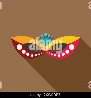 Farbenfrohe Karnevalsmaske, die Feierlichkeiten während der Karnevalszeit repräsentiert Stock Vektor