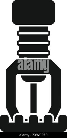 Schwarze Silhouette eines Brandregners, eine wichtige Sicherheitsvorrichtung für den Brandschutz Stock Vektor