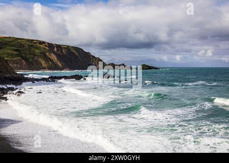 Welcombe Mouth Beach auf der Hartland Peninsular Bideford Nordwesten Devon Westengland Großbritannien Stockfoto