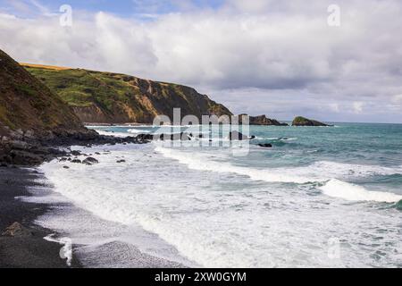 Welcombe Mouth Beach auf der Hartland Peninsular Bideford Nordwesten Devon Westengland Großbritannien Stockfoto