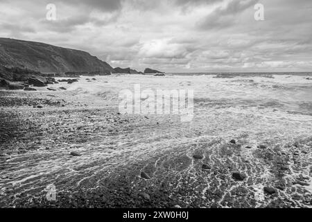 Welcombe Mouth Beach auf der Hartland Peninsular Bideford Nordwesten Devon Westengland Großbritannien Stockfoto