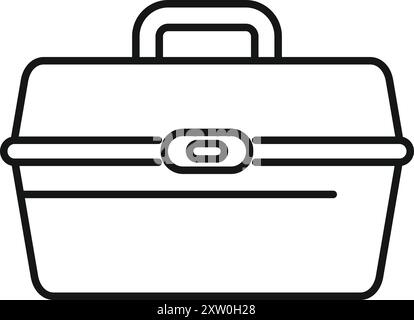 Einfache Line Art Symbol einer Lunchbox, perfekt für Konzepte wie das Verpacken einer Mahlzeit, gesunde Ernährung oder zurück zur Schule Stock Vektor