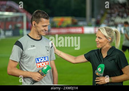 Thomas Woerle (SSV Ulm, Cheftrainer), Friederike Kromp, GER, SSV Ulm gegen FC Bayern München, Fussball, DFB-Pokal, 1. Runde, Spielzeit 2024/2025, 16.08.2024, Eibner-Pressefoto/Sascha Walther Stockfoto