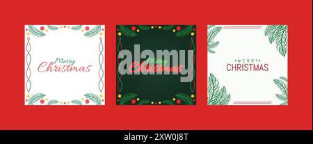 Satz Weihnachtsgrußkarten, Poster, Banner Stock Vektor