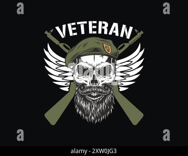 Veteran Konzept Vektor Illustrationen für T-Shirt Poster und mehr, Veteran T-Shirt Design Stock Vektor