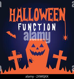 Halloween Function Poster, Banner Vektor Design Stock Vektor