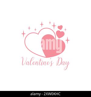 Valentinstag-Poster mit Herzen, Banner, isoliert Stock Vektor