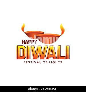 Happy Diwali Festival of Lights Banner, Diwali Diya, Vector Design Stock Vektor