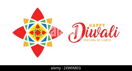 Happy Diwali Festival of Lights Banner, Diwali Hintergrund, Blumendesign Stock Vektor