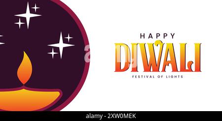 Moderner Diwali Banner Hintergrund, Diwali Diya, Vektor Vorlage Stock Vektor