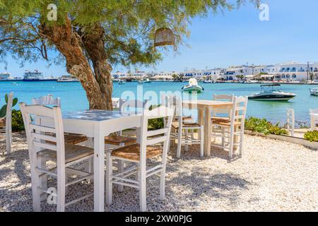 Antiparos Stadt Uferpromenade, Antiparos Insel, Kykladen, Griechenland Stockfoto