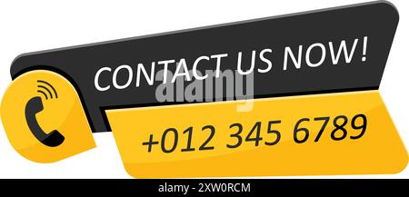 Call US Button Symbol in flacher Form. Vektor-Illustration der Telefonnummer auf isoliertem Hintergrund platzieren. Telefonschnittstelle signieren Geschäftskonzept. Stock Vektor