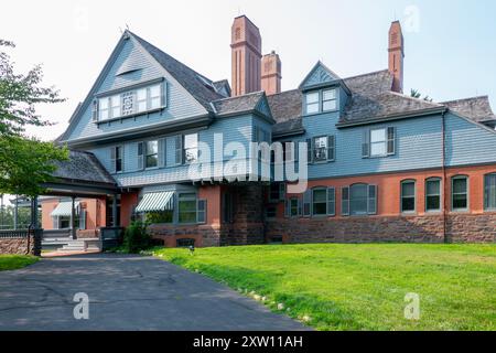 USA New York NY Cove Neck Sagamore Hill Heimstadion des US-Präsidenten Theodore Roosevelt Teddy Roosevelt House National Historic Site Außen Stockfoto