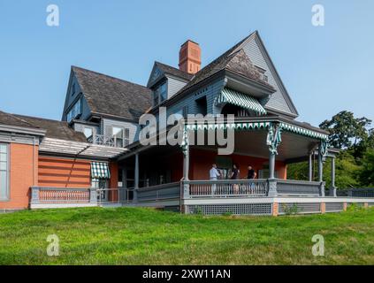 USA New York NY Cove Neck Sagamore Hill Heimstadion des US-Präsidenten Theodore Roosevelt Teddy Roosevelt House National Historic Site Außen Stockfoto