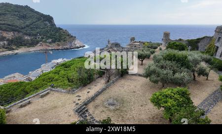 Detail des Innenraums der Burg Doria in Portovenere. Porto Venere, Italien Stockfoto
