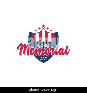Design zum World Memorial Day isoliert auf weiß Stock Vektor