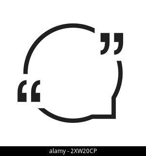 Symbol für schwarzes Zitat, moderne Sprachblase mit Anführungszeichen - Vektor-Design isoliert auf weißem Hintergrund Stock Vektor